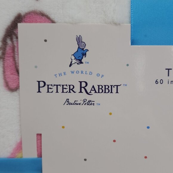 Peter Rabbit Twin Blanket 90"X 60" Polyester Soft & Cozy Easter Bunny Blue White - Picture 9 of 10